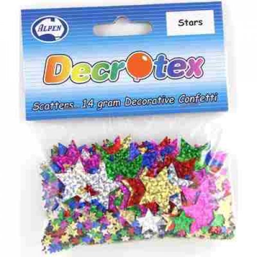 Alpen Scatters - 25gm Stars Assorted Size & Colours 3-18mm